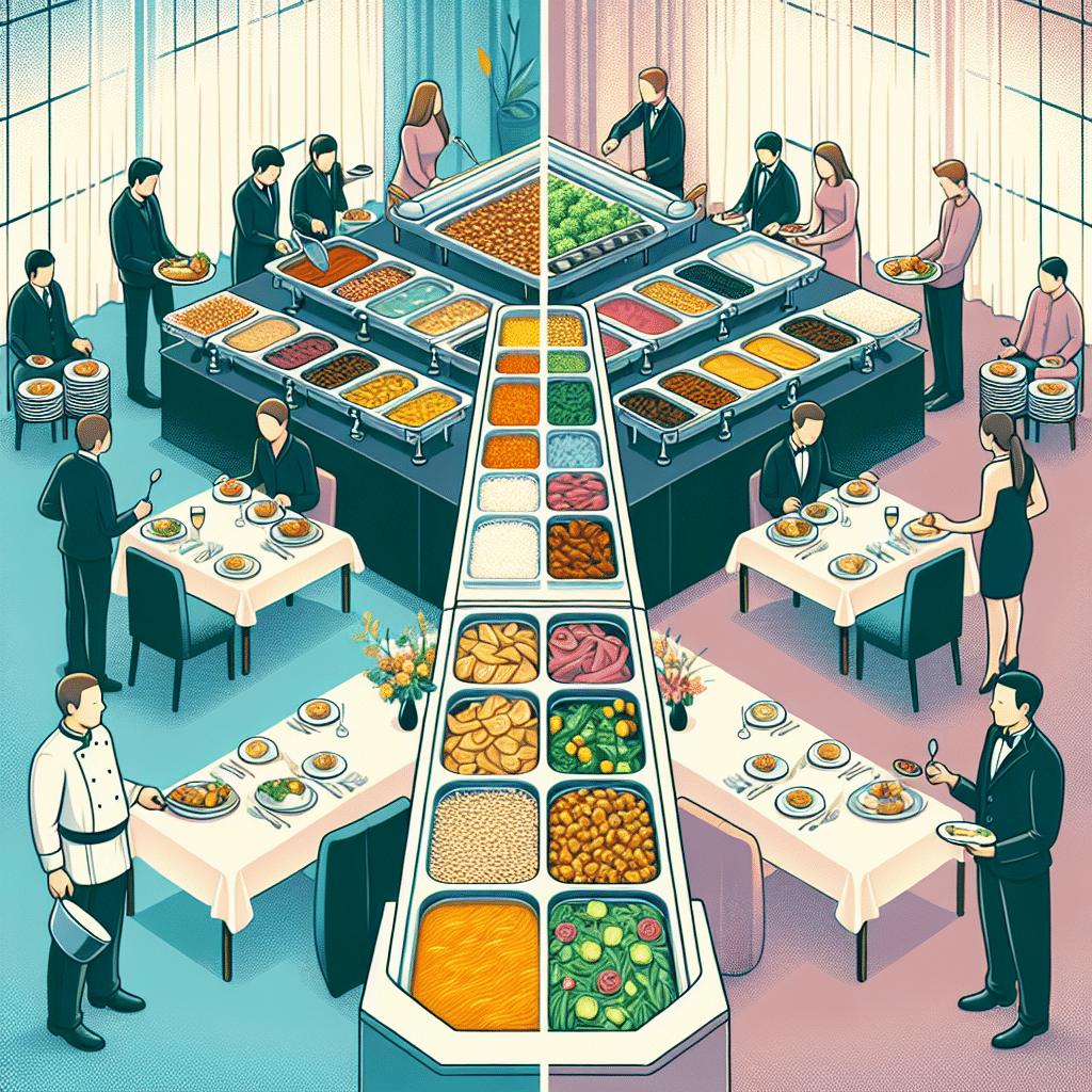 Cómo elegir entre catering buffet o servicio a la mesa